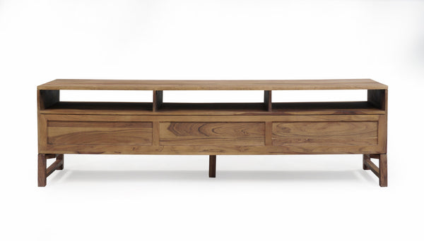 Porter Designs Porter Urban Solid Sheesham Wood Tv Stand - Modern Design, Sustainable, Natural Finish For Home Elegance Brown Wood 06-117-03-1436