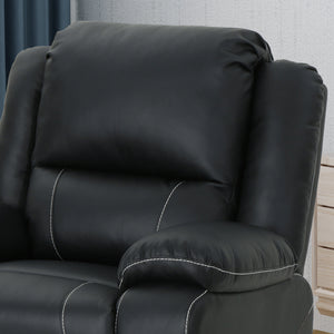 English Elm Christopher Knight Home® - 39" Wide Faux Leather Manual Swivel Recliner with 360° Rotation, Multi-Angle Comfort and Durable PU Finish Black 62814.00BLK