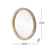 Christopher Knight Home® - Noble House - Cheval Modern Round Mirror with Mango Wood Frame