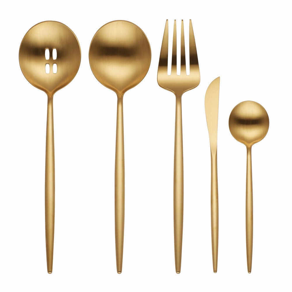 Lenox Hampton Forge Skandia Zephyr Satin Gold 45 Piece Flatware Set Metallic, GOLD METAL 894758