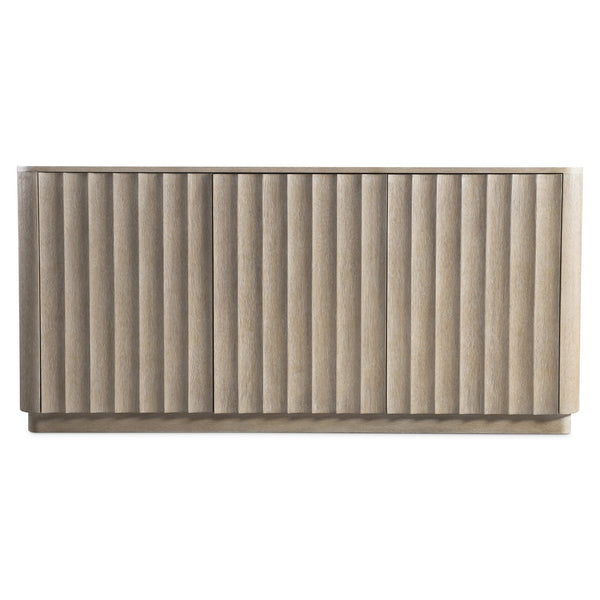 Bernhardt Bernhardt Loggia Buffet With Fluted Doors, Wire-Brushed Oak Aria Finish, Rounded Top & Ample Storage 345132