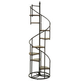 Homelegance By Top-Line Dimitri Black Finish Metal Spiral Staircase Display Shelf Black Metal