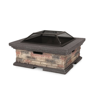 English Elm Mgo Square Wood Burning Fire Pit for Patio Backyard Gatherings Weatherproof Outdoor 72475.00