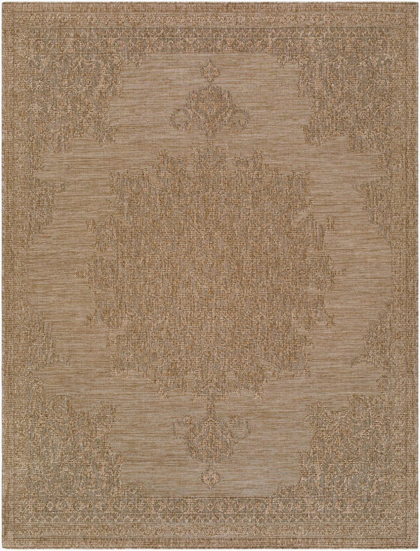 Livabliss Sandra Flatweave Polypropylene Area Rug Machine Woven for Indoor Outdoor High Traffic Spaces Beige, Mustard 5'3" x 7' SDR2300-537