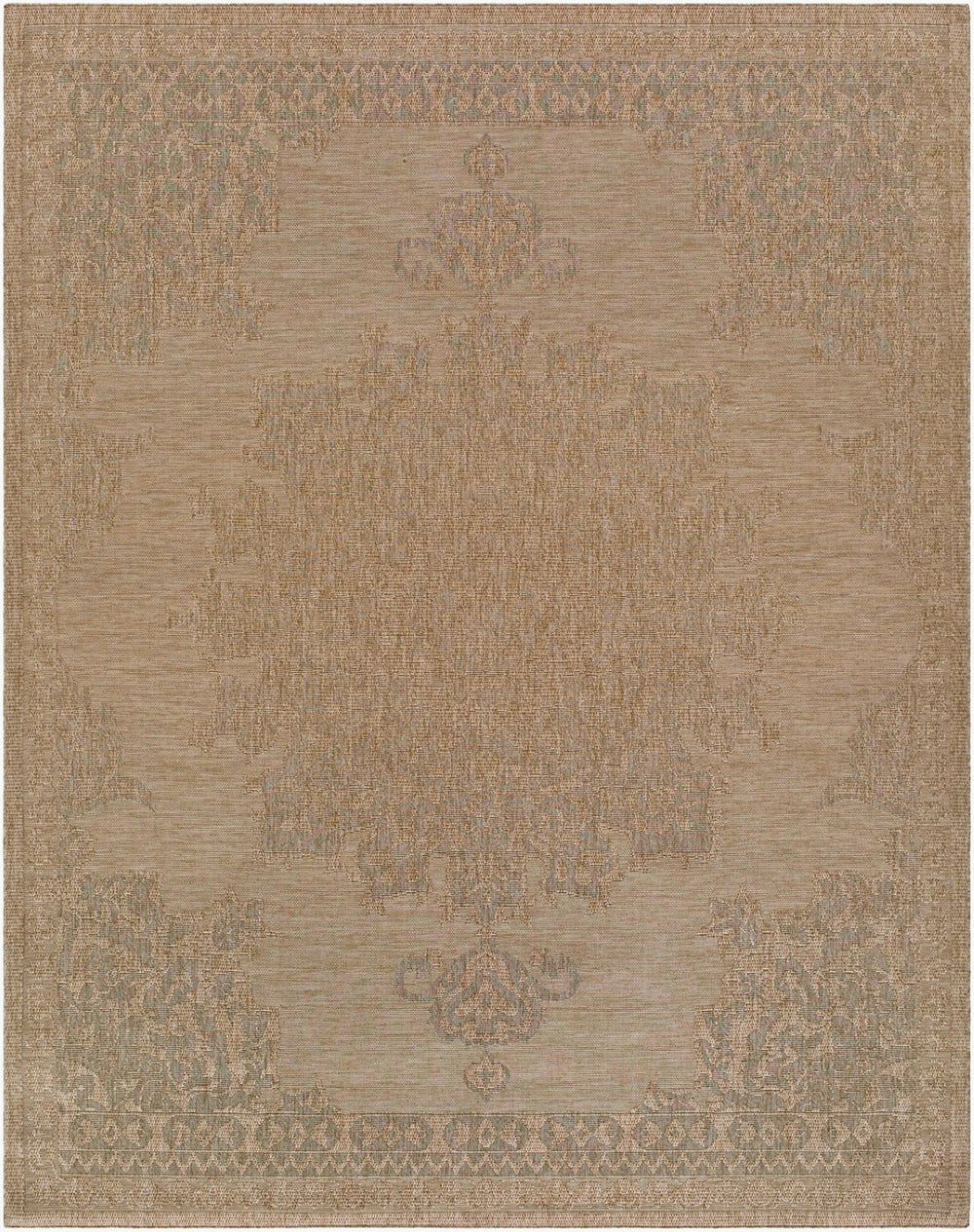 Livabliss Sandra Flatweave Polypropylene Area Rug Machine Woven for Indoor Outdoor High Traffic Spaces Beige, Mustard 7'10" x 10' SDR2300-71010