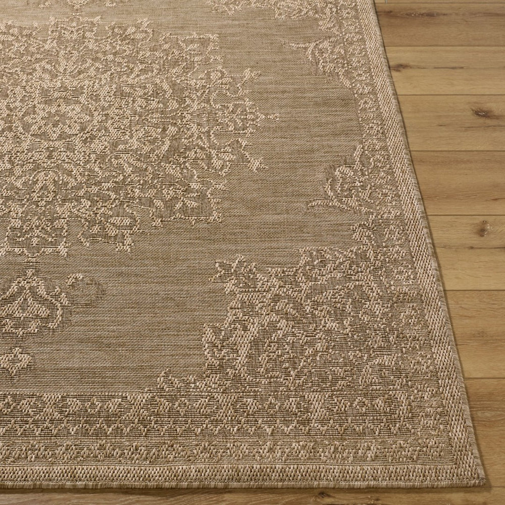 Livabliss Sandra Flatweave Polypropylene Area Rug Machine Woven for Indoor Outdoor High Traffic Spaces Beige, Mustard 7'10" x 10' SDR2300-71010