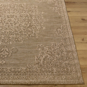 Livabliss Sandra Flatweave Polypropylene Area Rug Machine Woven for Indoor Outdoor High Traffic Spaces Beige, Mustard 5'3" x 7' SDR2300-537