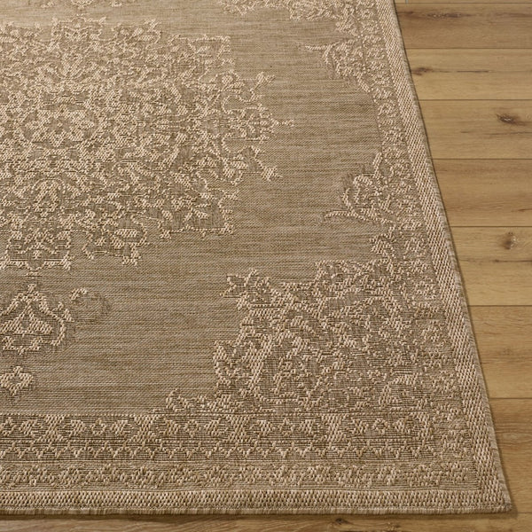 Livabliss Sandra Flatweave Polypropylene Area Rug Machine Woven for Indoor Outdoor High Traffic Spaces Beige, Mustard 5'3" x 7' SDR2300-537