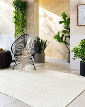 Livabliss Sandra Flatweave Polypropylene Area Rug Machine Woven for High Traffic Entryways Beige, Cream 5'3" x 7' SDR2301-537