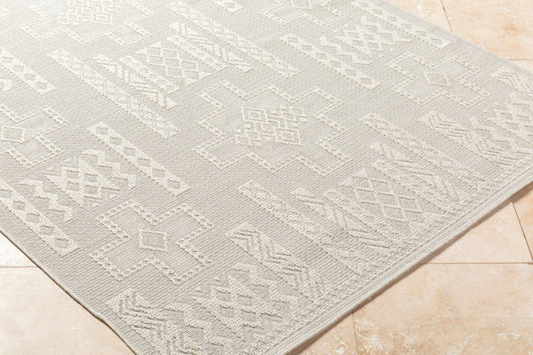 Livabliss Sandra Flatweave Polypropylene Area Rug Turkish Woven for High Traffic Indoor Outdoor Spaces Beige, Cream 5'3" x 7' SDR2303-537