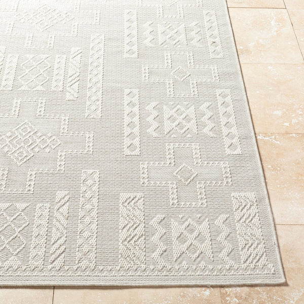 Livabliss Sandra Flatweave Polypropylene Area Rug Turkish Woven for High Traffic Indoor Outdoor Spaces Beige, Cream 5'3" x 7' SDR2303-537