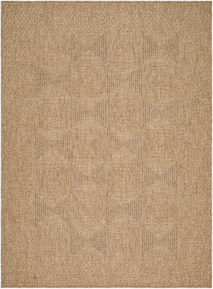 Livabliss Sandra Flatweave Polypropylene Area Rug Turkish Woven for High Traffic Indoor Outdoor Spaces Beige, Mustard 6'7" x 9' SDR2306-679