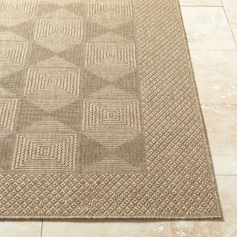 Livabliss Sandra Flatweave Polypropylene Area Rug Turkish Woven for High Traffic Indoor Outdoor Spaces Beige, Mustard 6'7" x 9' SDR2306-679