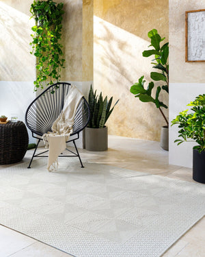 Livabliss Sandra Flatweave Polypropylene Area Rug for High Traffic Indoor Outdoor Spaces Beige, Cream 5'3" x 7' SDR2307-537