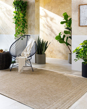 Livabliss Sandra Flatweave Polypropylene Area Rug Indoor Outdoor Durable Turkish Woven Floor Accent Beige, Mustard 7'10" x 10' SDR2308-71010