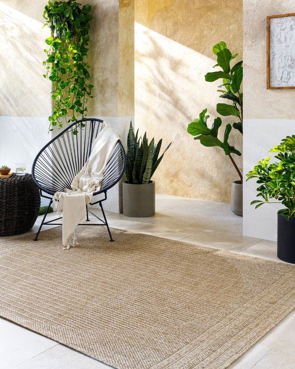 Livabliss Sandra Flatweave Polypropylene Area Rug Indoor Outdoor Durable Turkish Woven Floor Accent Beige, Mustard 7'10" x 10' SDR2308-71010