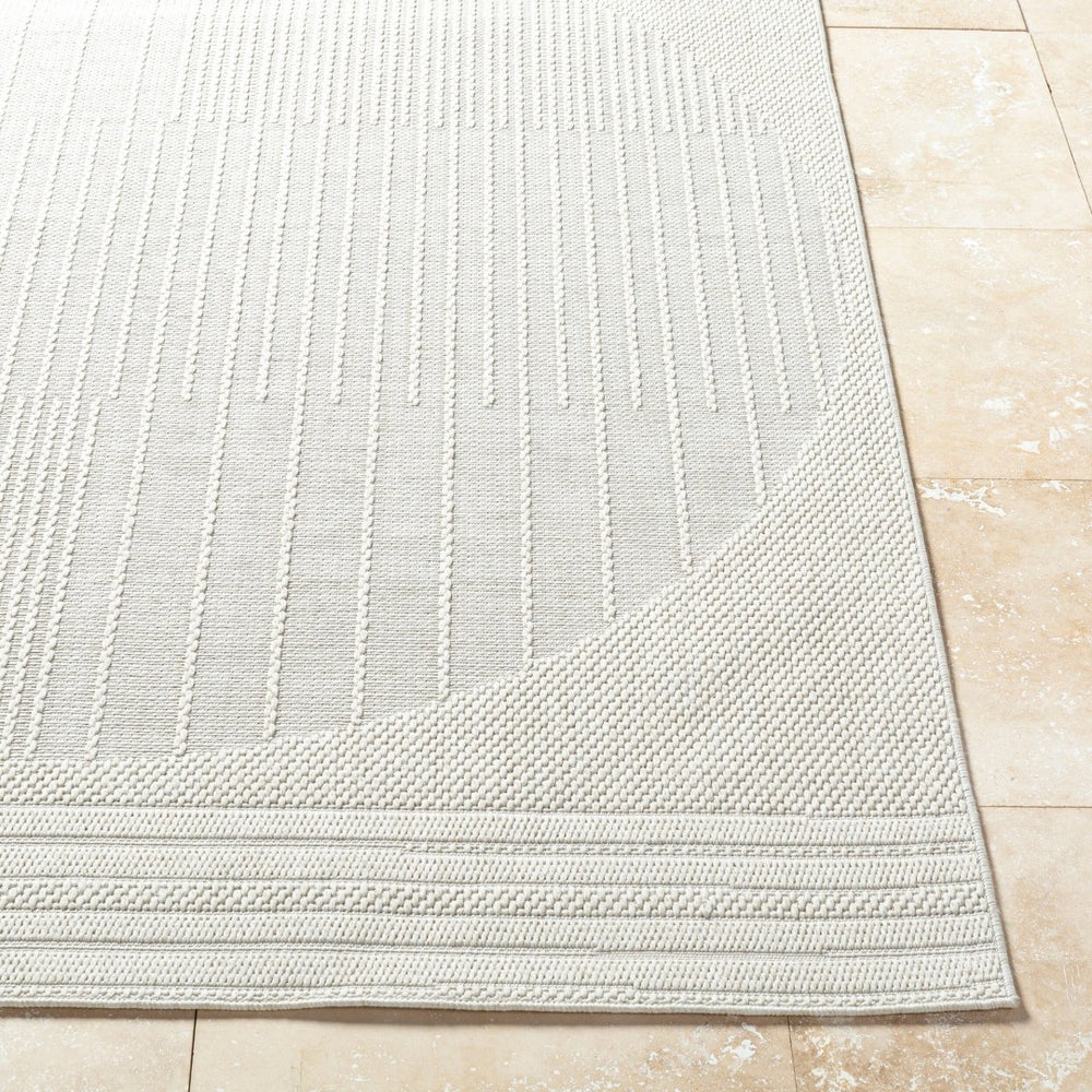 Livabliss Sandra Flatweave Polypropylene Indoor Outdoor Rug Turkish Woven Low Pile Patio Floor Beige, Cream 5'3" x 7' SDR2309-537