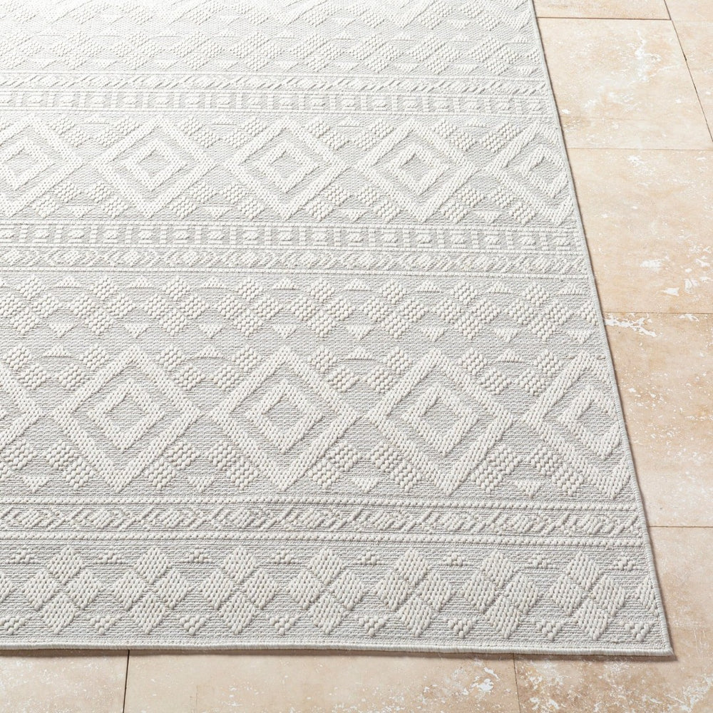 Livabliss Sandra Flatweave Polypropylene Area Rug Turkish Woven Indoor Outdoor Durable Low Pile Beige, Cream 6'7" x 9' SDR2310-679