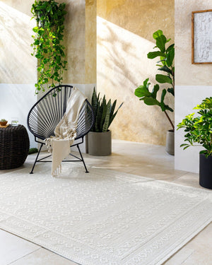 Livabliss Sandra Flatweave Polypropylene Area Rug Turkish Woven Indoor Outdoor Low Profile Beige, Cream 7'10" x 10' SDR2311-71010