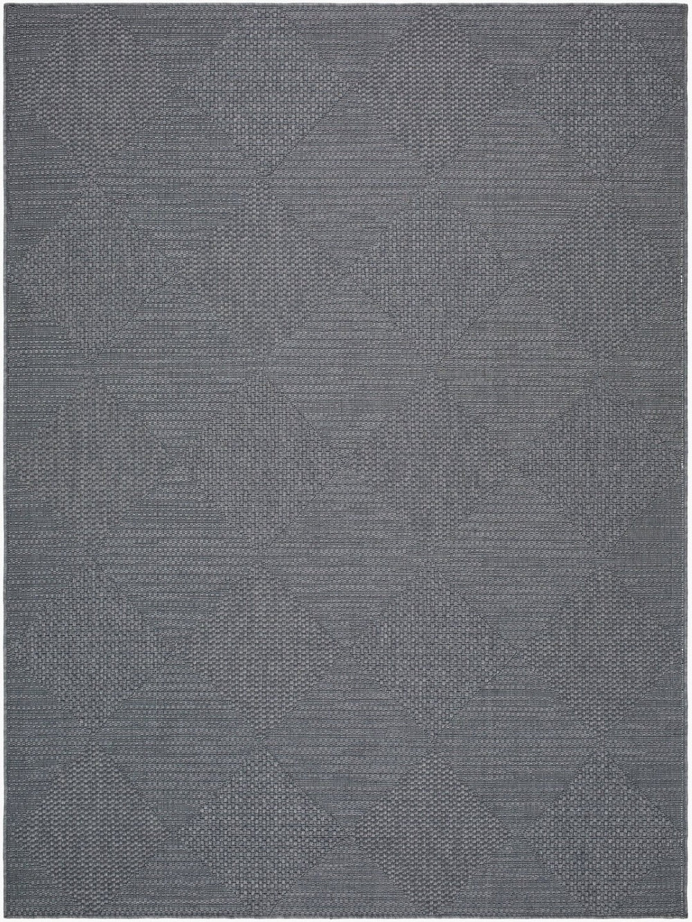 Livabliss Sandra Flatweave Polypropylene Area Rug Turkish Machine Woven for Indoor Outdoor Use Charcoal, Gray 5'3" x 7' SDR2312-537