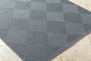 Livabliss Sandra Flatweave Polypropylene Area Rug Turkish Machine Woven for Indoor Outdoor Use Charcoal, Gray 5'3" x 7' SDR2312-537