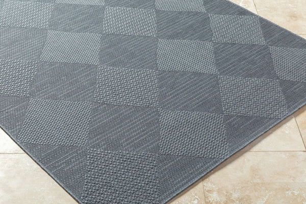 Livabliss Sandra Flatweave Polypropylene Area Rug Turkish Machine Woven for Indoor Outdoor Use Charcoal, Gray 5'3" x 7' SDR2312-537