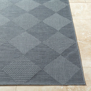Livabliss Sandra Flatweave Polypropylene Area Rug Turkish Machine Woven for Indoor Outdoor Use Charcoal, Gray 5'3" x 7' SDR2312-537