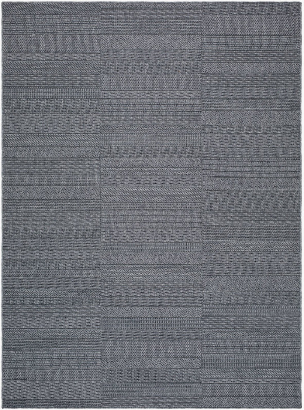 Livabliss Sandra Flatweave Polypropylene Indoor Outdoor Rug Turkish Woven High Traffic Area Charcoal, Gray 7'10" x 10' SDR2314-71010