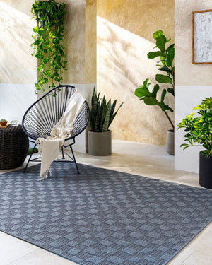 Livabliss Sandra Flatweave Polypropylene Area Rug Turkish Woven for Dining Patio High Traffic Rooms Charcoal, Gray 7'10" x 10' SDR2316-71010