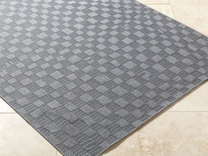 Livabliss Sandra Flatweave Polypropylene Area Rug Turkish Woven for Dining Patio High Traffic Rooms Charcoal, Gray 7'10" x 10' SDR2316-71010
