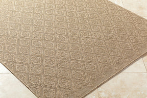 Livabliss Sandra Flatweave Polypropylene Area Rug for Patio Entryway or High Traffic Indoor Spaces Beige, Mustard 5'3" x 7' SDR2317-537