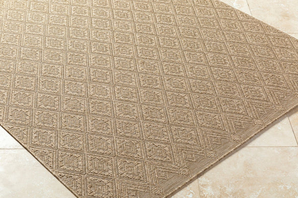 Livabliss Sandra Flatweave Polypropylene Area Rug for Patio Entryway or High Traffic Indoor Spaces Beige, Mustard 5'3" x 7' SDR2317-537