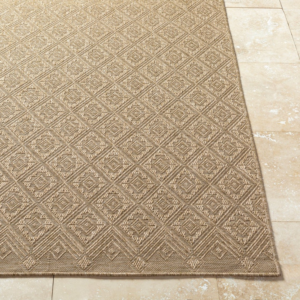 Livabliss Sandra Flatweave Polypropylene Area Rug for Patio Entryway or High Traffic Indoor Spaces Beige, Mustard 5'3" x 7' SDR2317-537