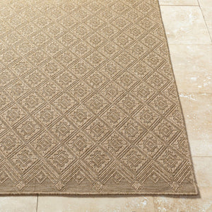 Livabliss Sandra Flatweave Polypropylene Area Rug for Patio Entryway or High Traffic Indoor Spaces Beige, Mustard 5'3" x 7' SDR2317-537
