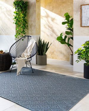 Livabliss Sandra Flatweave Polypropylene Area Rug Turkish Woven Indoor Outdoor Patio Living Room Charcoal, Gray 7'10" x 10' SDR2318-71010