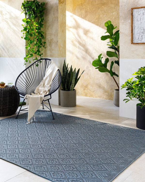 Livabliss Sandra Flatweave Polypropylene Area Rug Turkish Woven Indoor Outdoor Patio Living Room Charcoal, Gray 7'10" x 10' SDR2318-71010