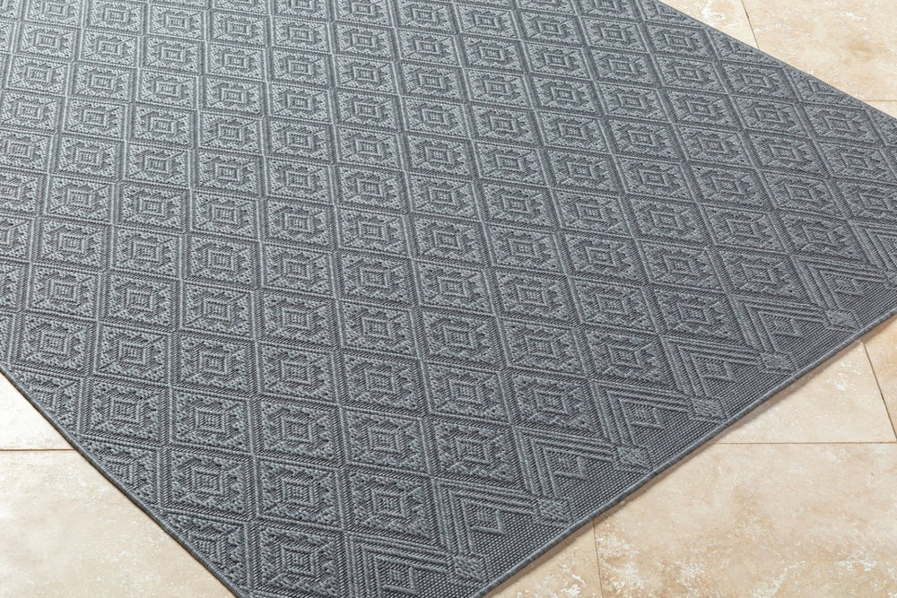 Livabliss Sandra Flatweave Polypropylene Area Rug Turkish Woven Indoor Outdoor Patio Living Room Charcoal, Gray 7'10" x 10' SDR2318-71010