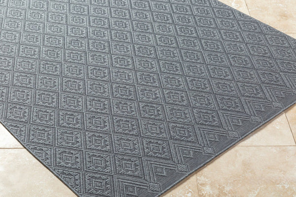 Livabliss Sandra Flatweave Polypropylene Area Rug Turkish Woven Indoor Outdoor Patio Living Room Charcoal, Gray 7'10" x 10' SDR2318-71010