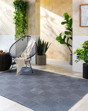 Livabliss Sandra Flatweave Polypropylene Area Rug Turkish Woven Indoor Outdoor Durable Floor Accent Charcoal, Gray 5'3" x 7' SDR2320-537