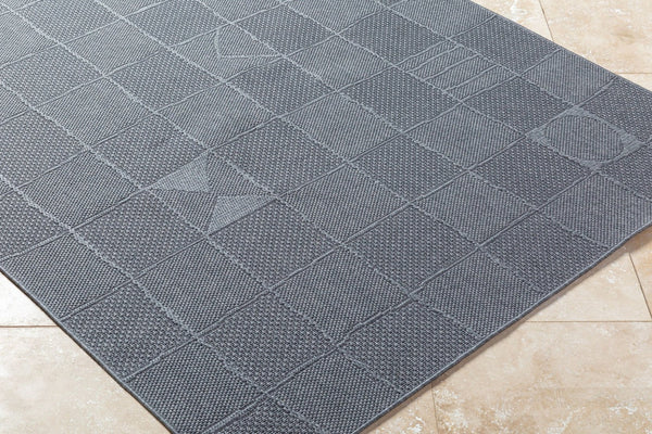 Livabliss Sandra Flatweave Polypropylene Area Rug Turkish Woven Indoor Outdoor Durable Floor Accent Charcoal, Gray 5'3" x 7' SDR2320-537