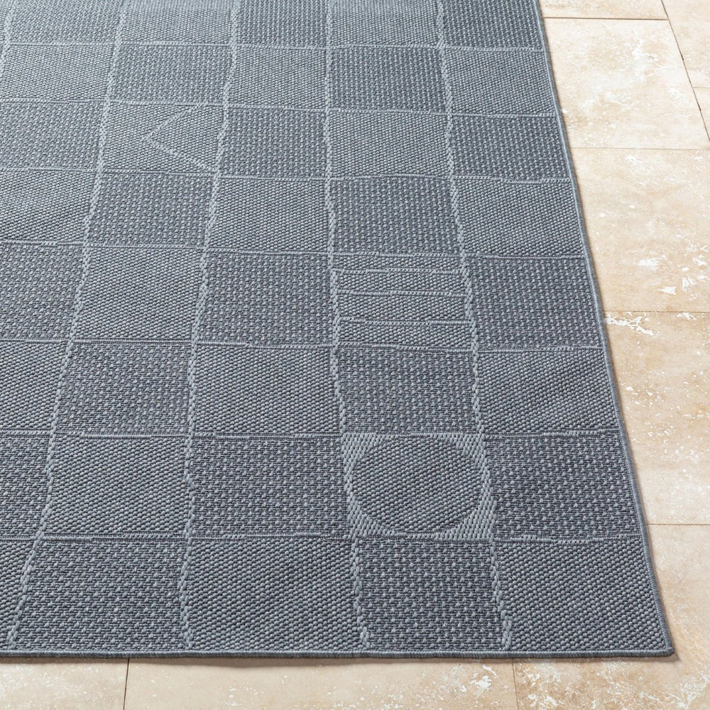 Livabliss Sandra Flatweave Polypropylene Area Rug Turkish Woven Indoor Outdoor Durable Floor Accent Charcoal, Gray 5'3" x 7' SDR2320-537