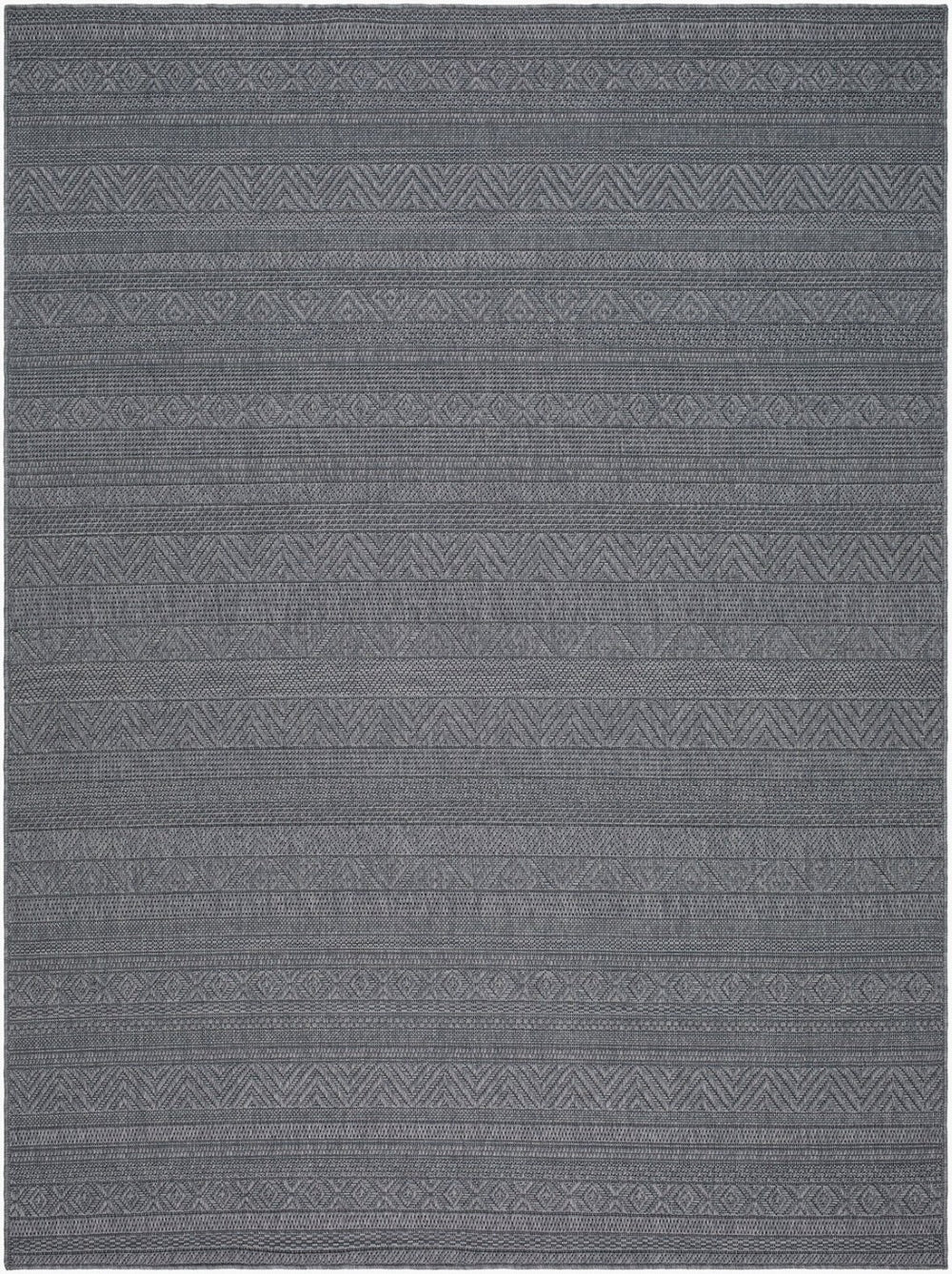 Livabliss Sandra Flatweave Polypropylene Area Rug Turkish Woven Indoor Outdoor Living Room Accent Charcoal, Gray 5'3" x 7' SDR2321-537