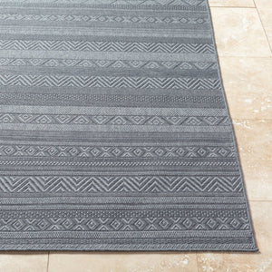 Livabliss Sandra Flatweave Polypropylene Area Rug Turkish Woven Indoor Outdoor Living Room Accent Charcoal, Gray 5'3" x 7' SDR2321-537
