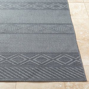 Livabliss Sandra Flatweave Polypropylene Area Rug Turkish Woven for Indoor Outdoor Living Spaces Charcoal, Gray 7'10" x 10' SDR2322-71010