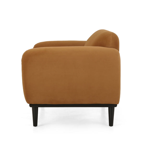 English Elm Loveseat Boucle Velvet Curved Birch Frame Compact Seating for Modern Living Rooms 74315.00TUMR