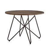 Homelegance By Top-Line Maverick Distressed Walnut Finish Round Dining Table Brown Veneer