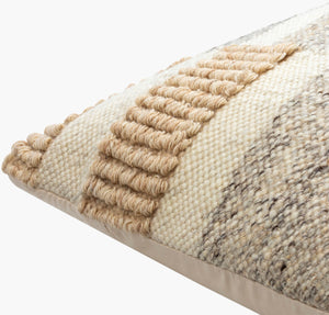 Surya Sand Dunes Accent Pillow - 18"X18" Cozy Wool & Cotton Decorative Cushion For Home Charm & Comfort Beige Wool,Cotton,Cotton Sdu001-1818