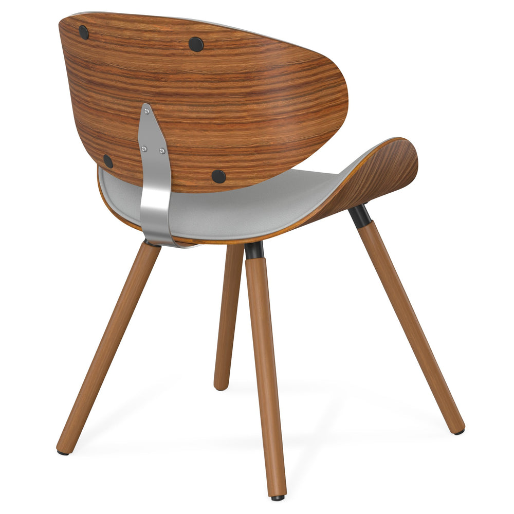 English Elm Marana Dining Chair - Elegant Mid-Century Modern Design In White Vegan Faux Leather & Bentwood Frame B136P158921