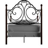 Homelegance By Top-Line Henri Graceful Scroll Bronze Iron Bed Cherry Iron