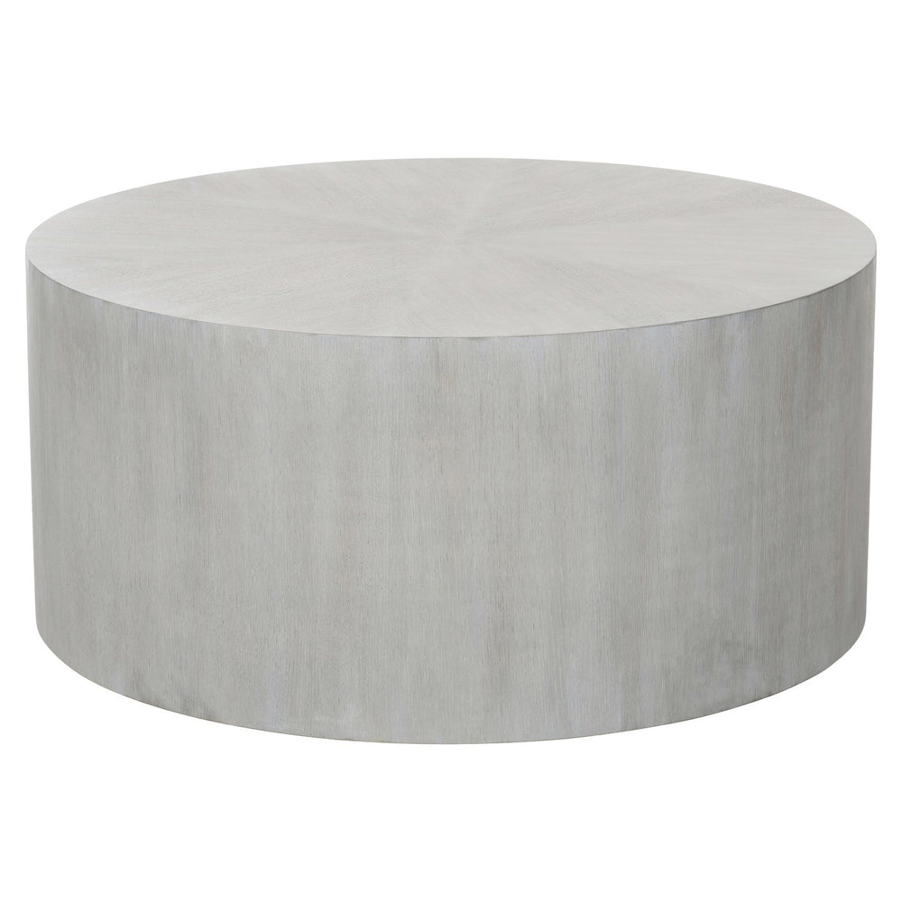 Bernhardt Bernhardt Thorne Round Cocktail Table — Quartered White Oak Starburst Veneer, Casters, Durable Finish 452016